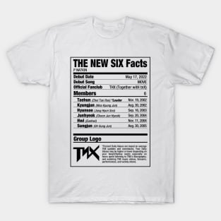 TNX THE NEW SIX Nutritional Facts 2 T-Shirt